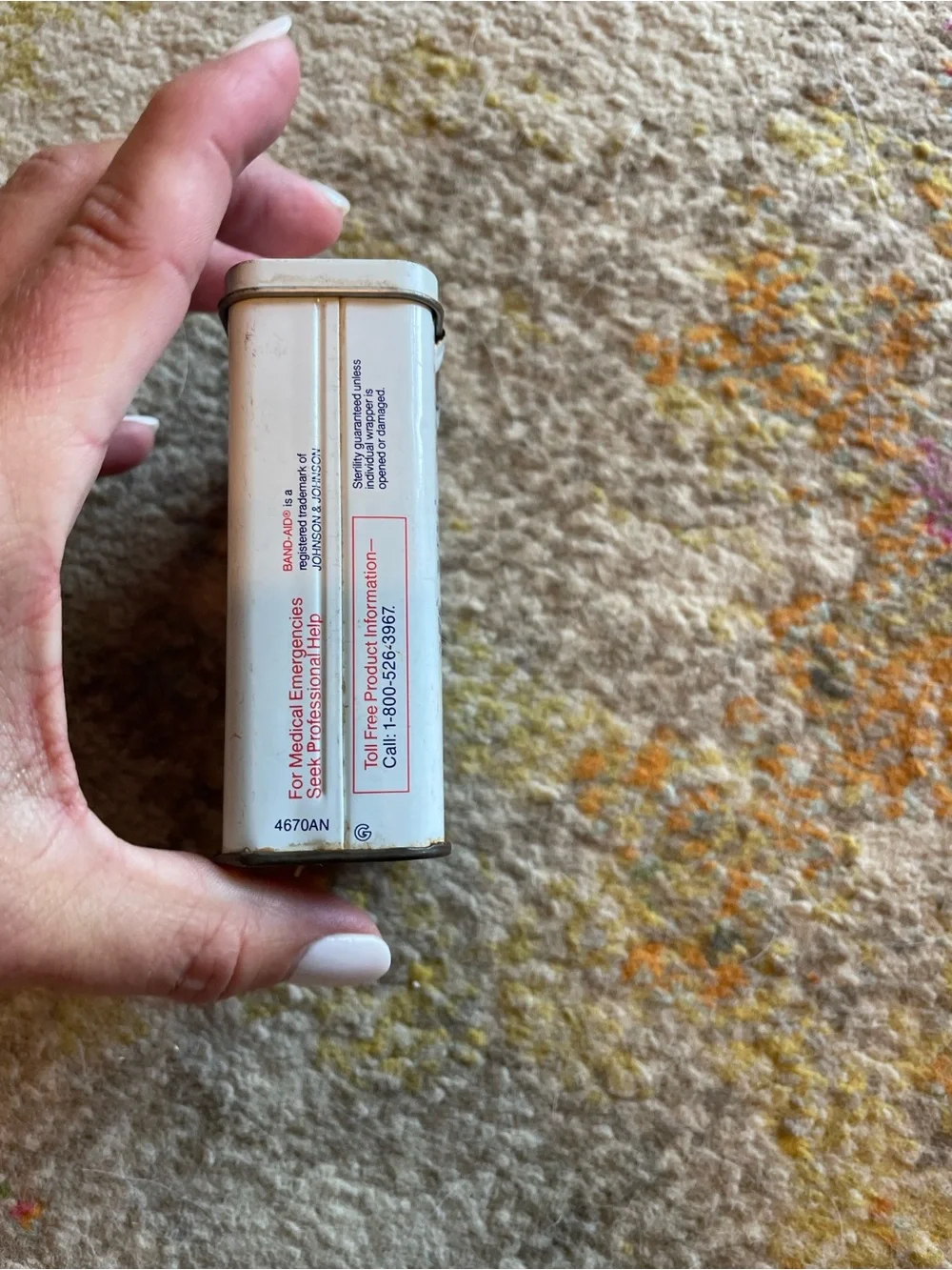 Vintage 1992 Band Aid Clear Strip Metal Tin Advertising can box container holder